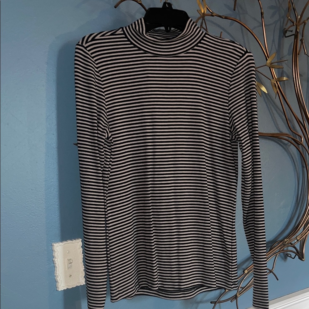 Striped Black and White Women's Top